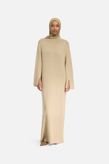 Ribbed Knit Robe | Kaki