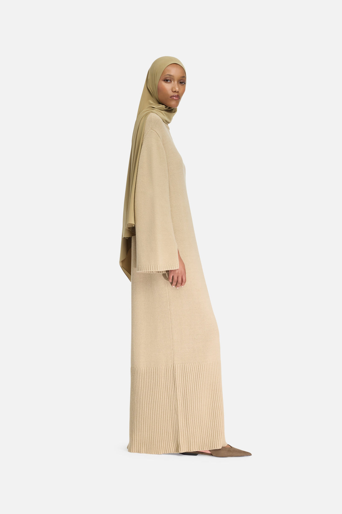 Ribbed Knit Robe | Kaki