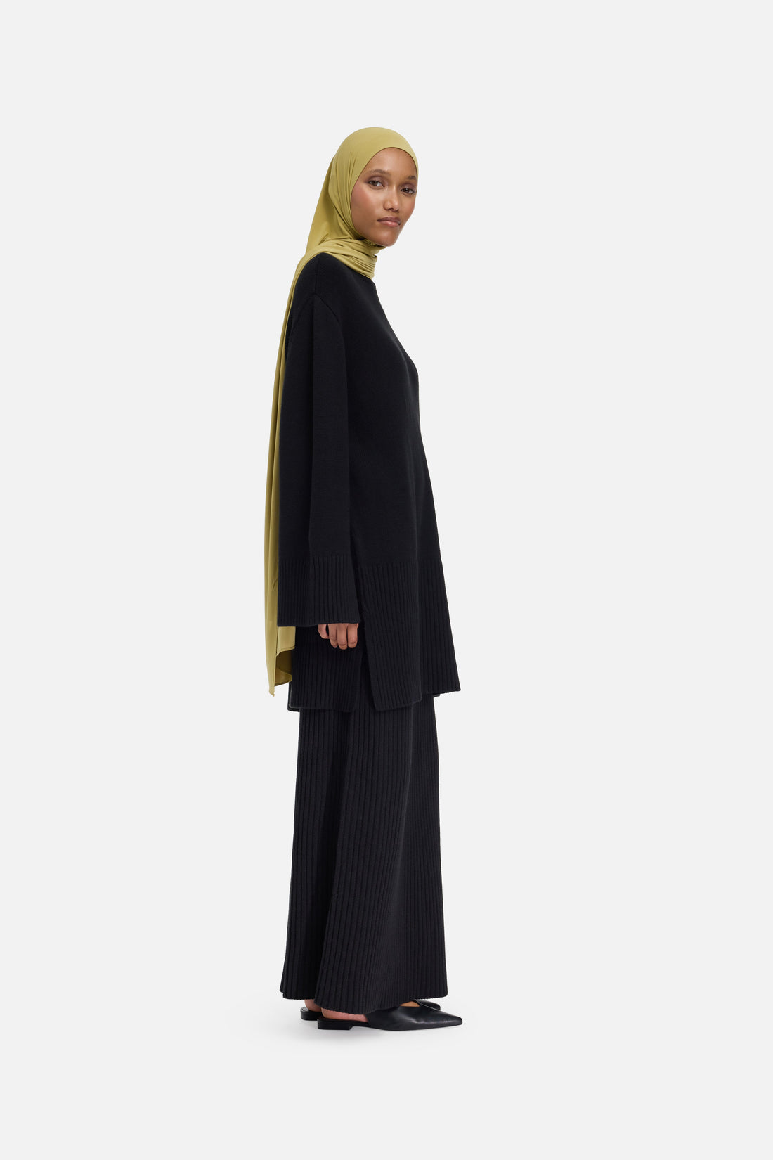 Ribbed Knit Pull | Noir