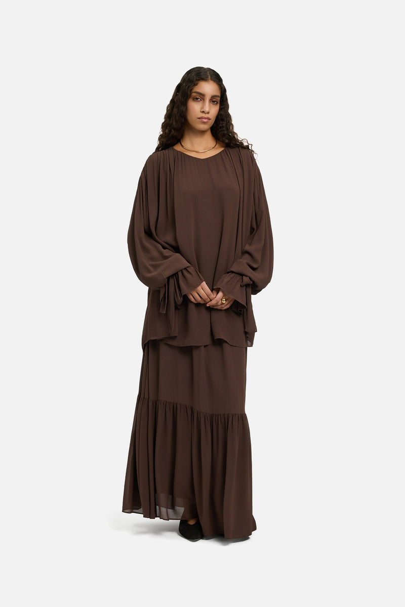 Romantic Ruffle Jupe | Moka brûlé