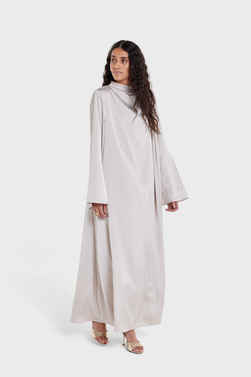 Robe drapée asymétrique regular | Biscuit