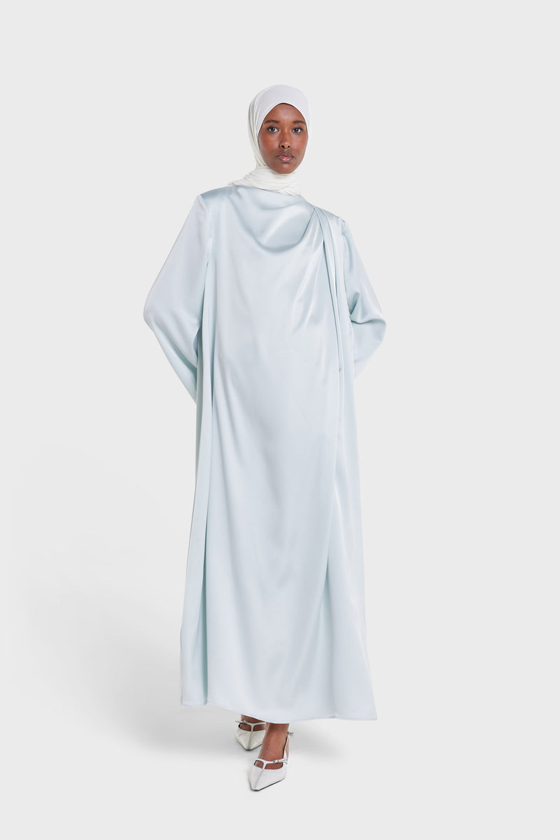 Robe drapée asymétrique regular | Bleu glace
