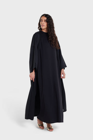 Cotton Sleeveless Robe | Noir