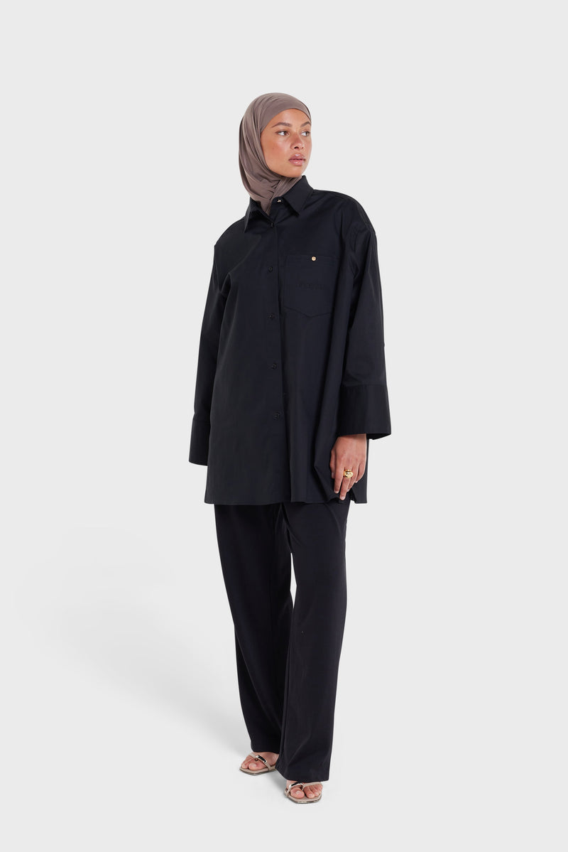 Poplin Chemise | Noir