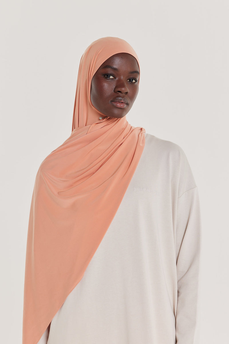 Foulard jersey fluide | Orange pastel