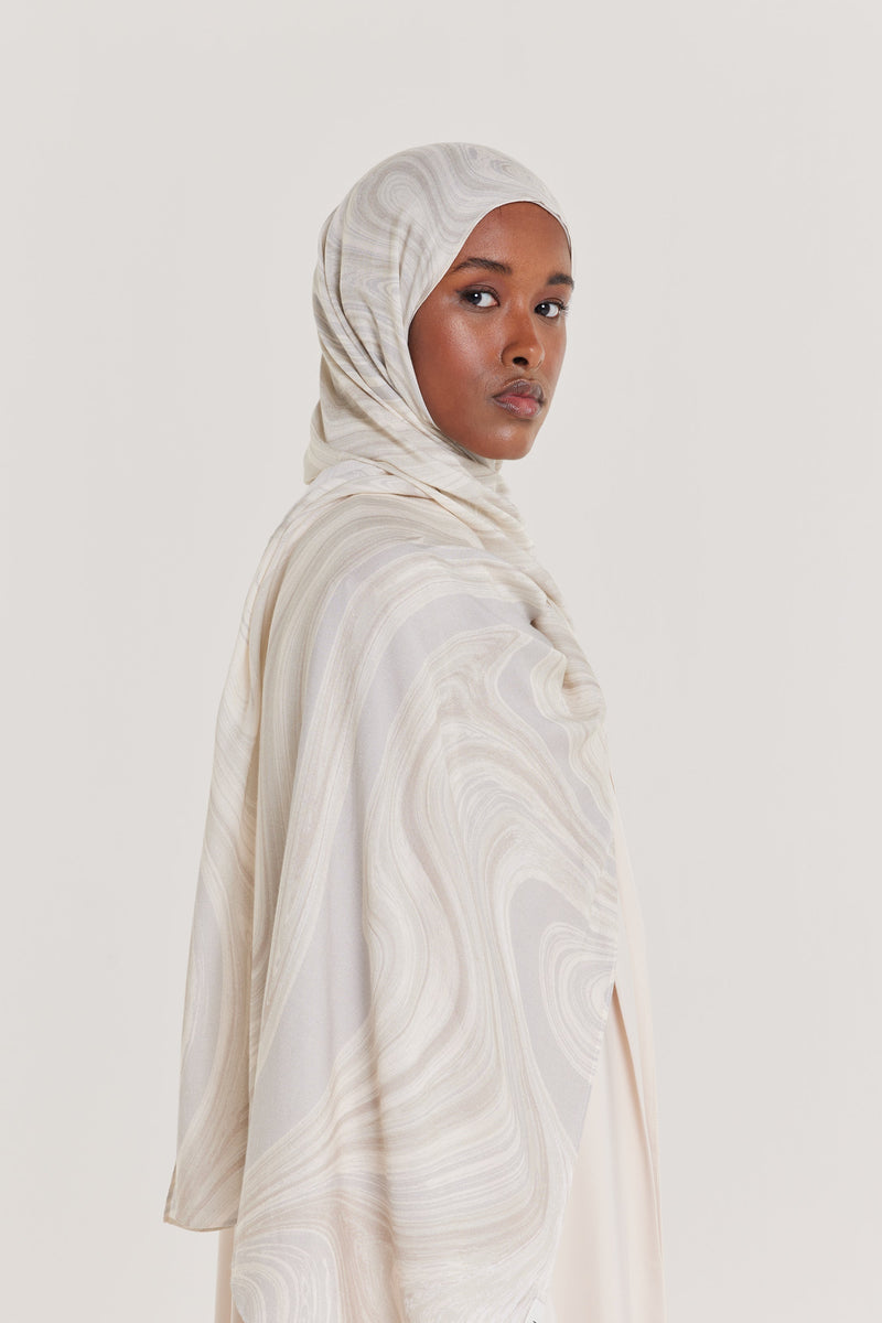 Foulard tissé léger | Imprimé organique doux