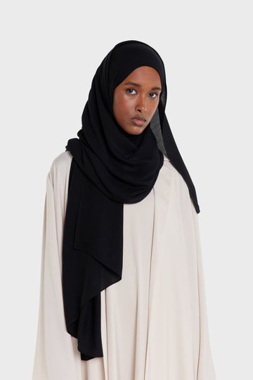 Foulard tissé léger | Noir