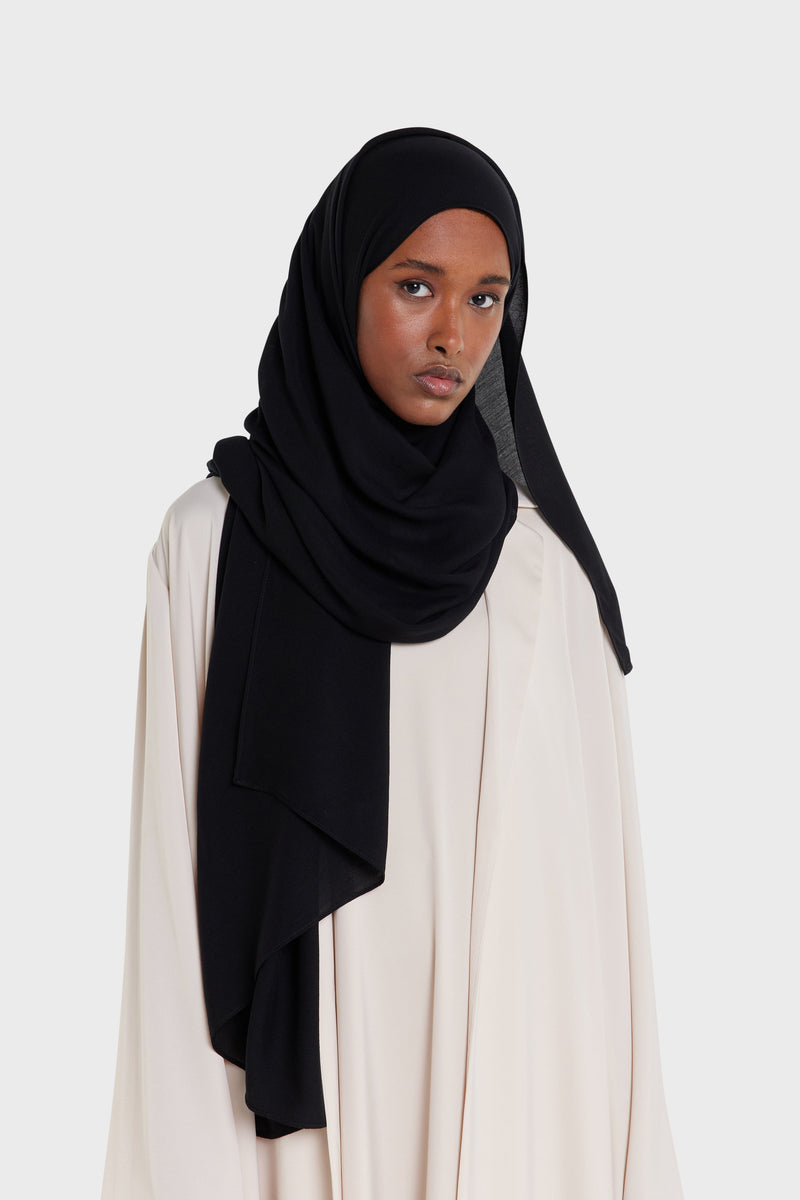 Foulard tissé léger | Noir
