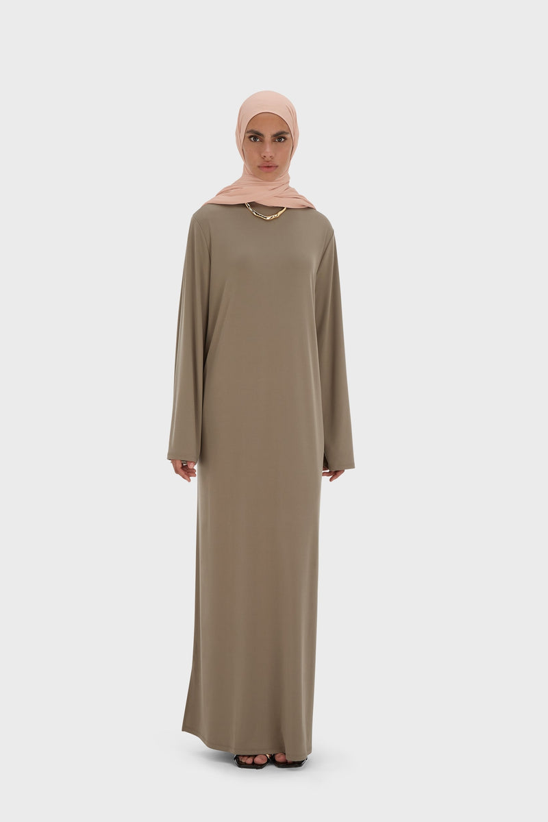Essential Jersey Robe Court | Taupe