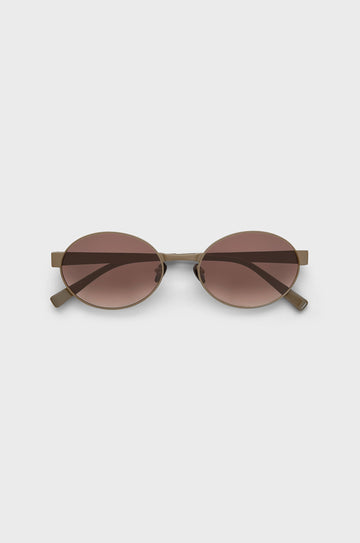 Oval Framed Lunettes | Desert Brown
