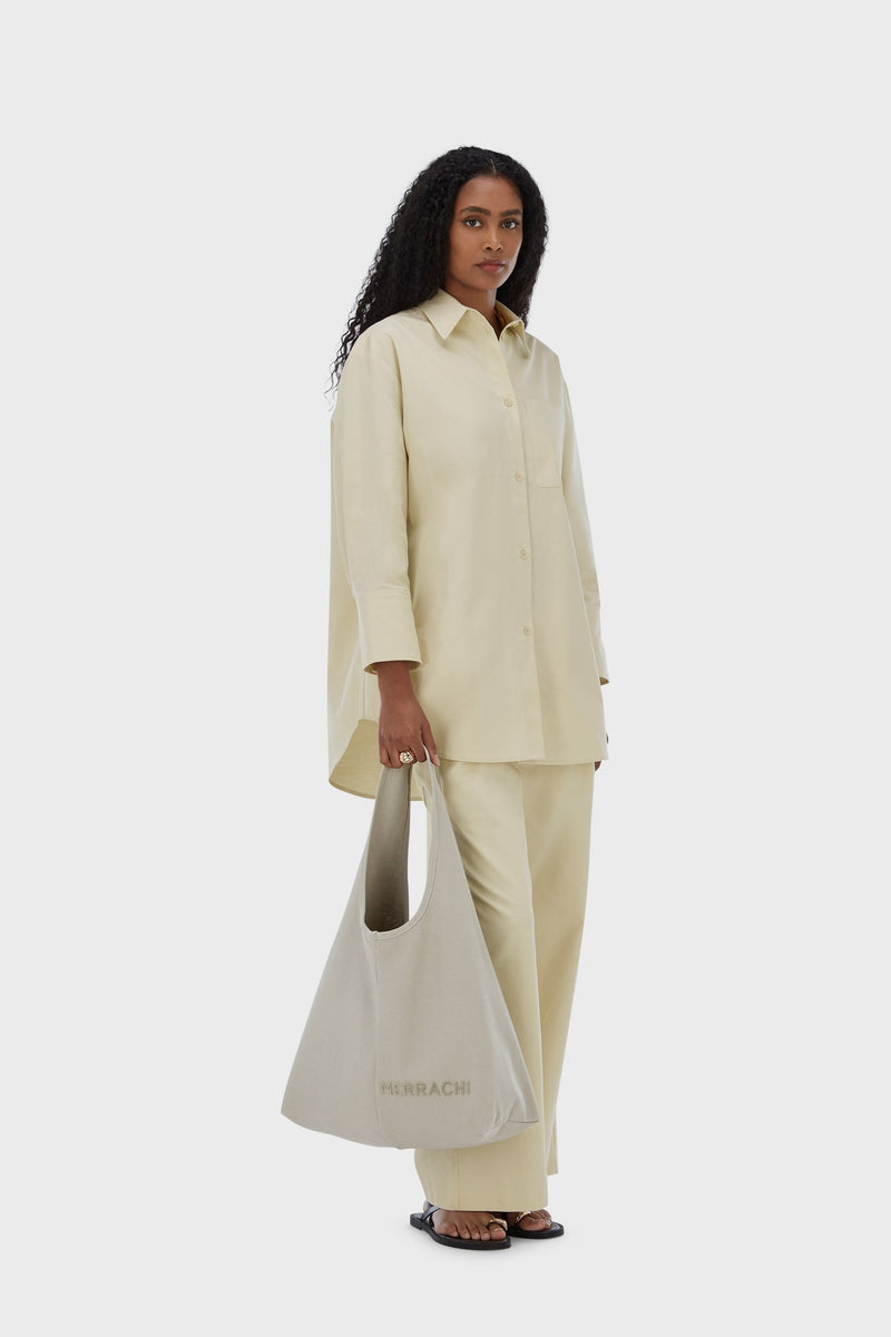 Oval Tote Sac | Gris mousse