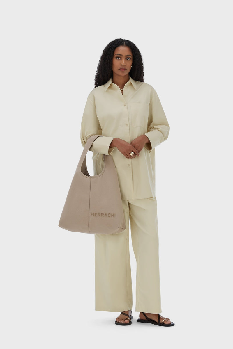 Oval Tote Sac | Taupe