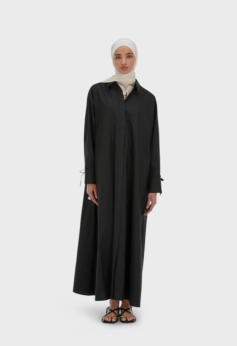 Poplin Robe | Noir