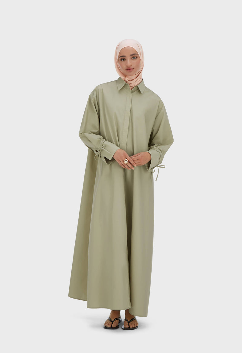 Poplin Robe | Gris mousse