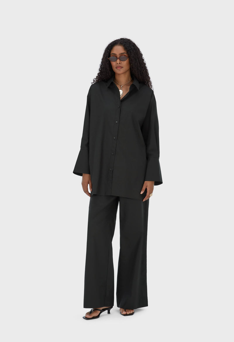 Poplin Pantalon | Noir