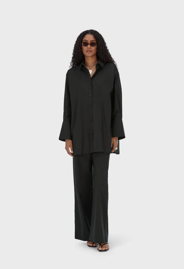 Poplin Chemise | Noir
