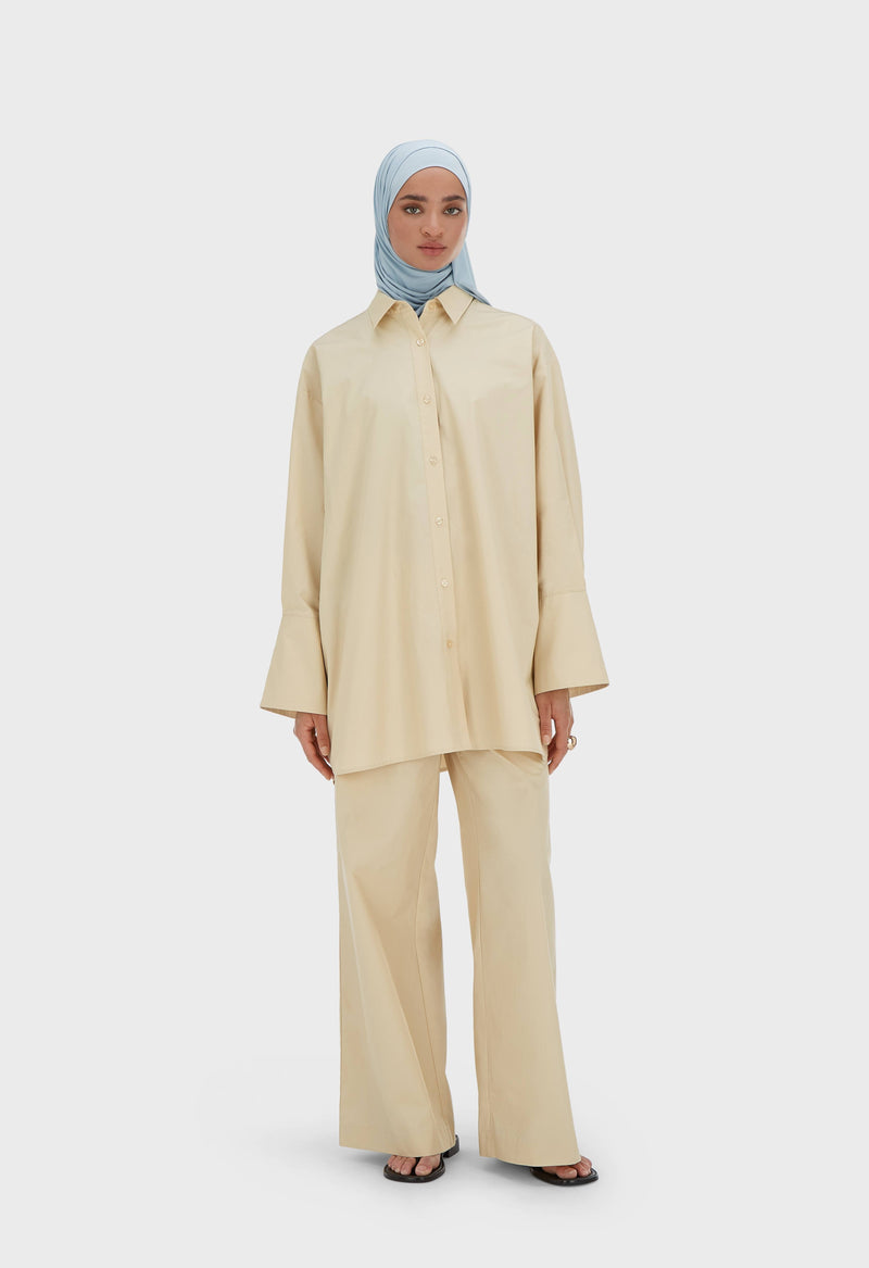 Poplin Chemise | Riz brun
