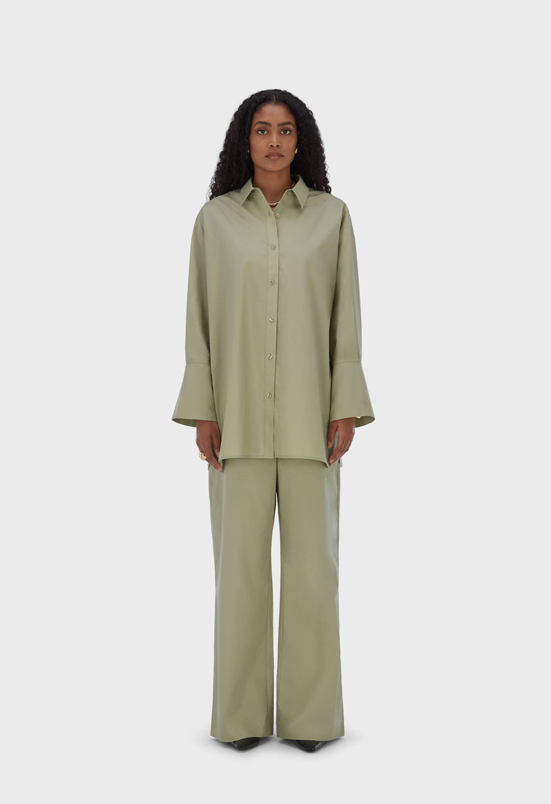 Poplin Chemise | Gris mousse