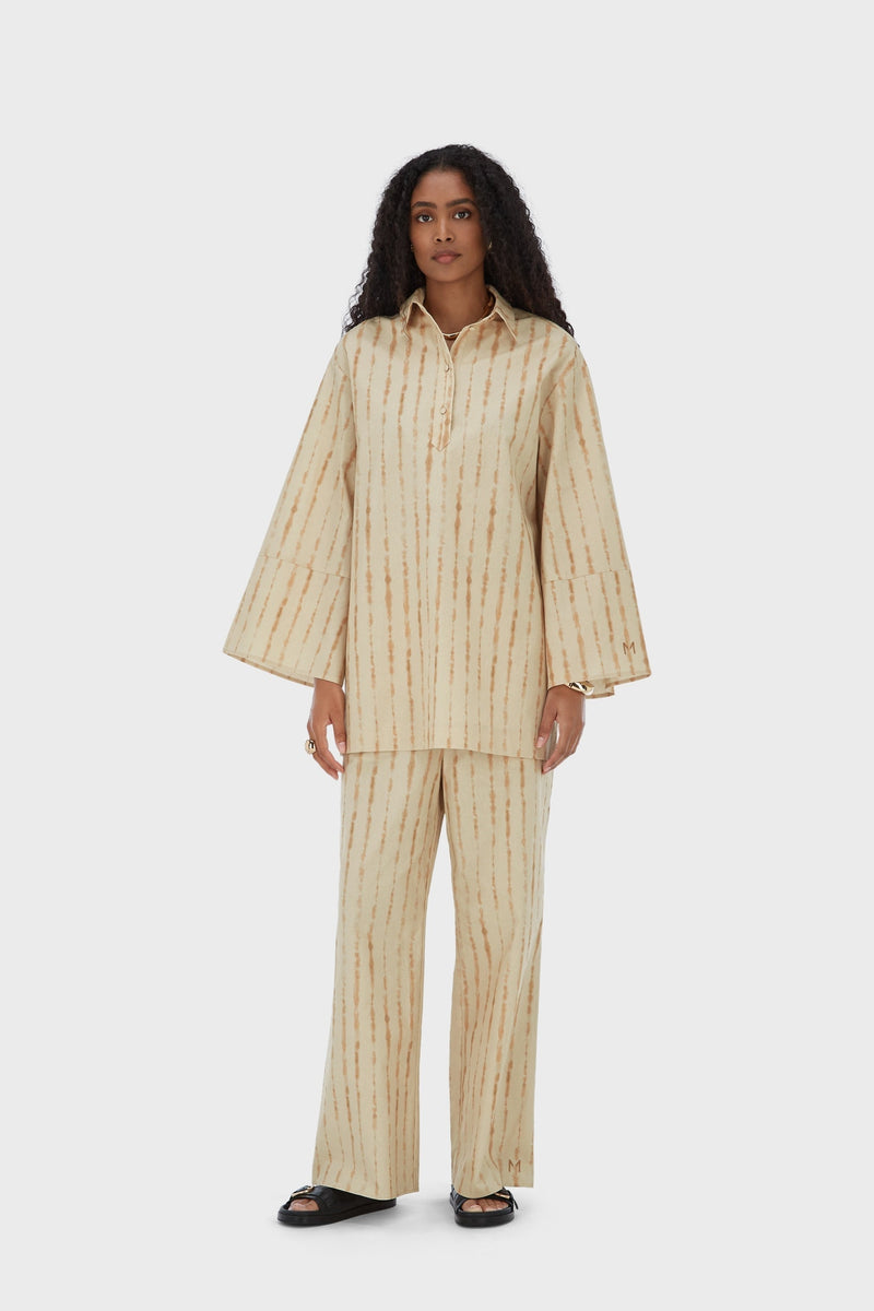 Shibori Pantalon | Beige Rose