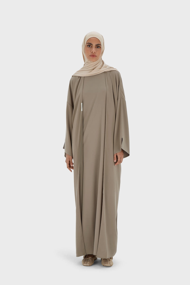 Sleeveless Woven Robe Regular | Taupe
