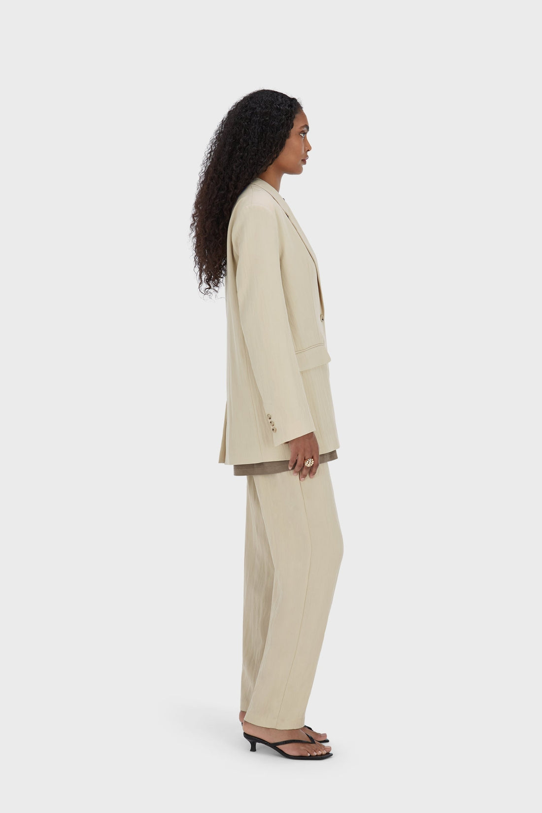 Structured Tailored Pantalon | Sable