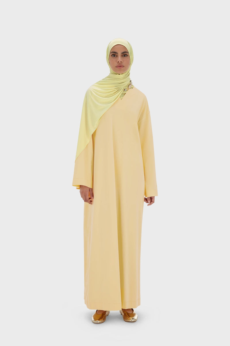 Summer Jersey Kaftan Robe | Jaune couchant