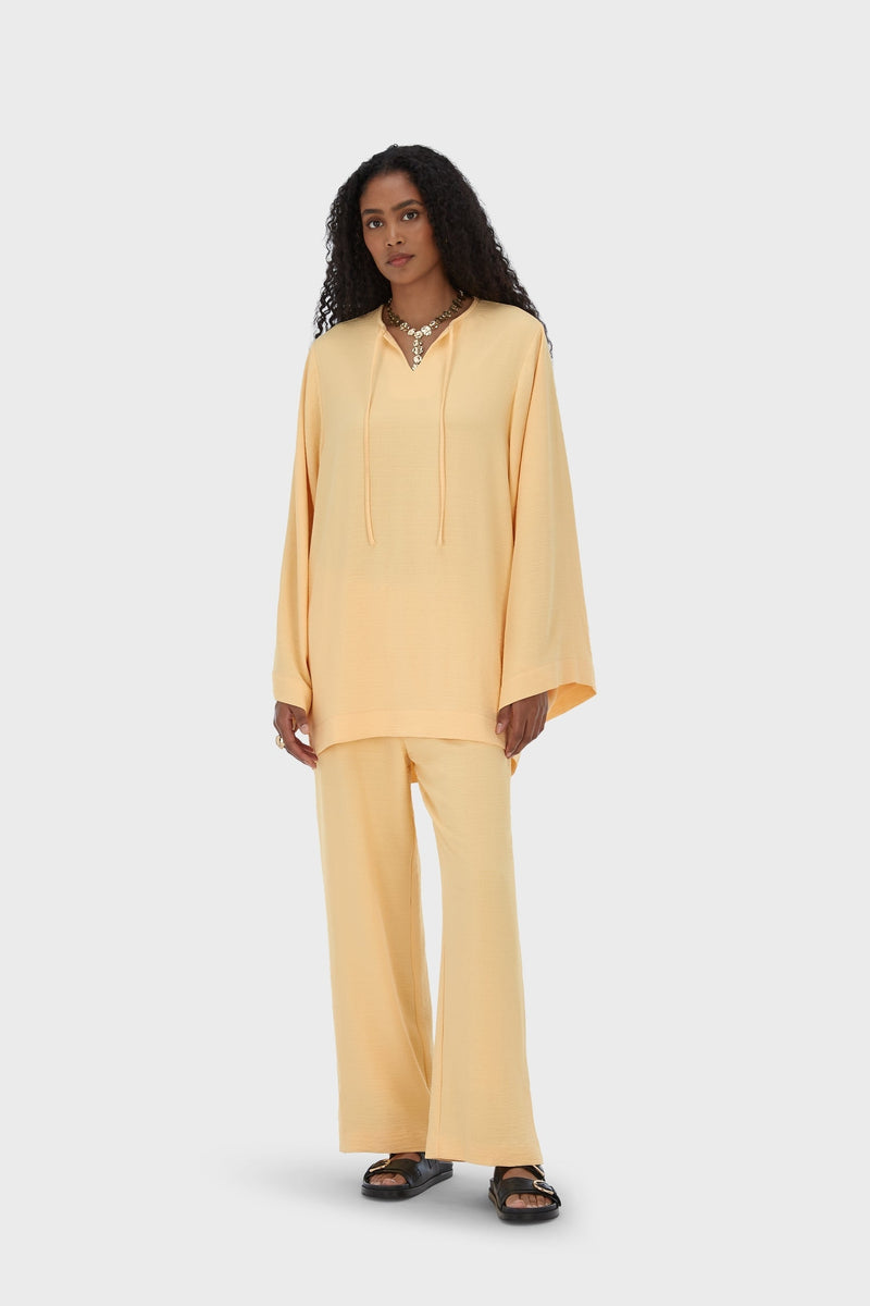 Summer Stripe Pantalon | Jaune couchant