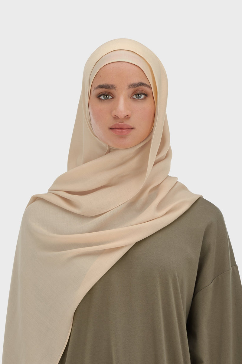 Foulard tissé léger | Riz brun