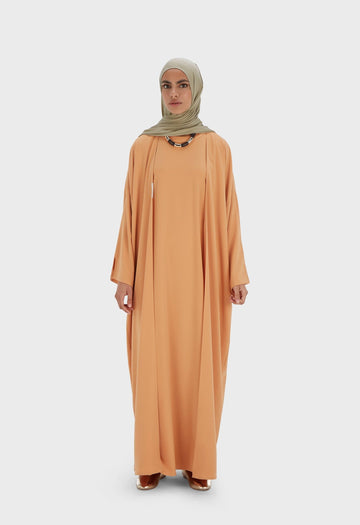 Woven Abaya Court | Pastel Orange