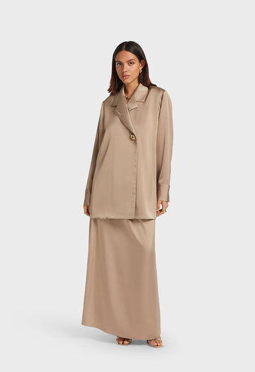 Satin Classic Blazer | Perle foncé
