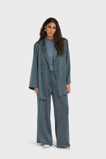 Satin Pantalon | Dusty Indigo