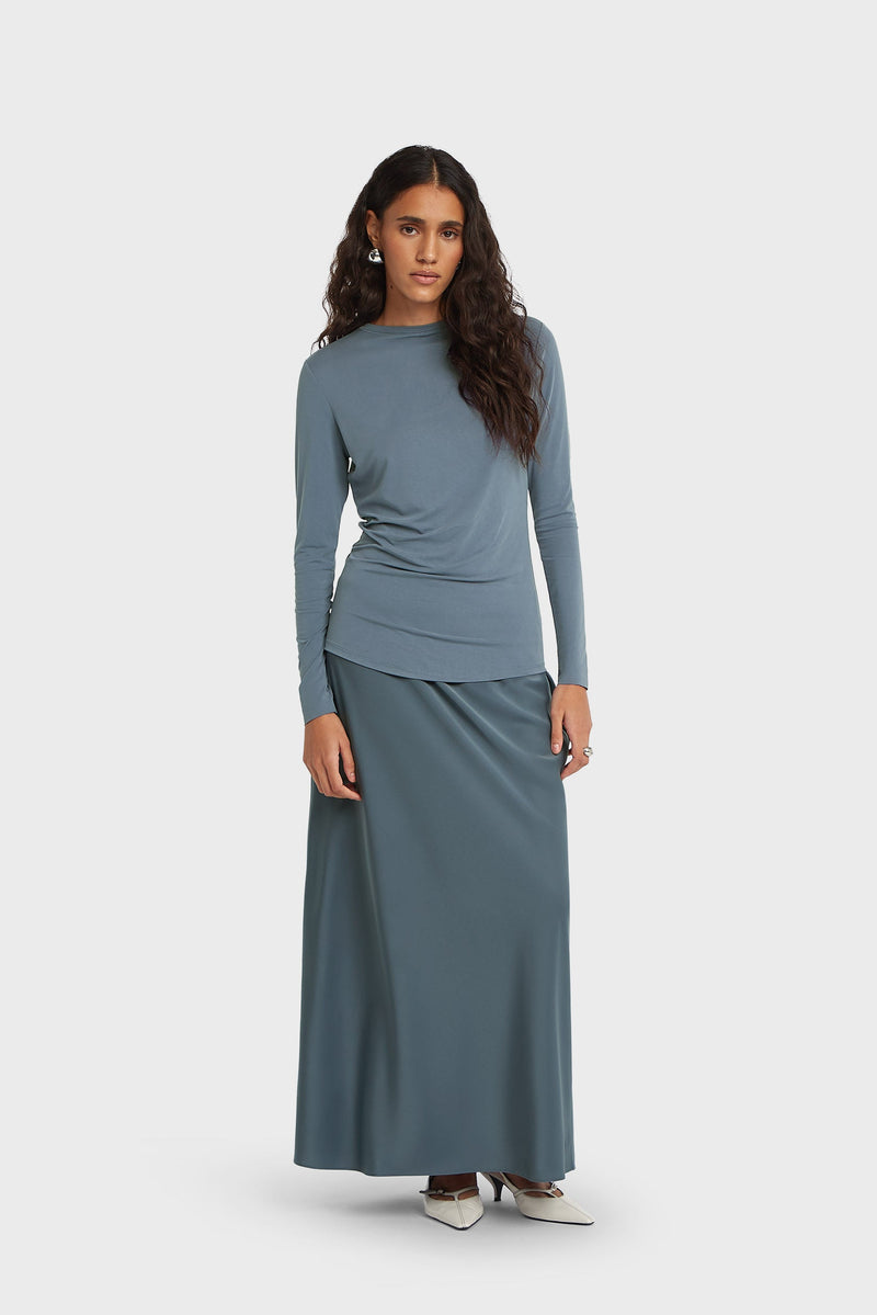 Satin Jupe | Indigo poudré