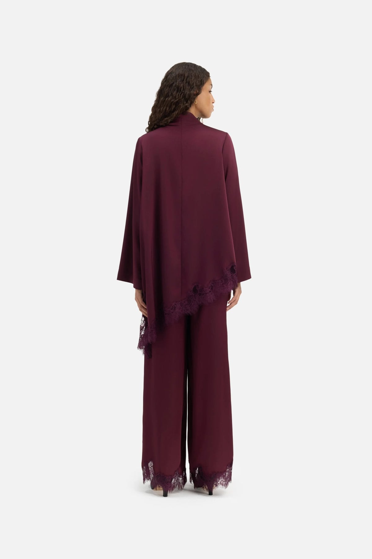 Pantalon satin dentelle | Cassis