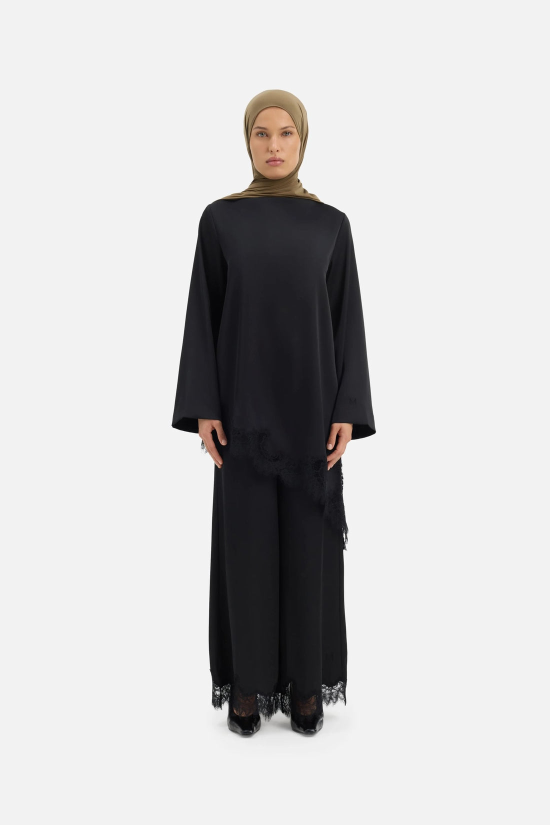 Satin Lace Haut | Noir