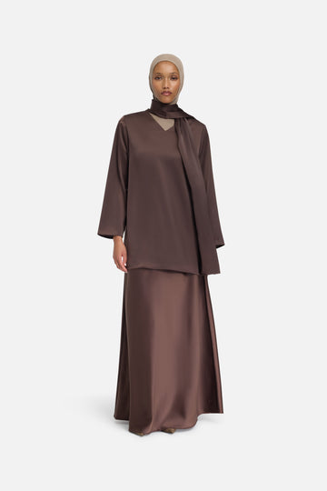 Satin Jupe | Marron foncé