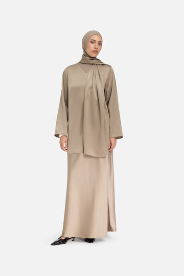 Satin Jupe | Kaki