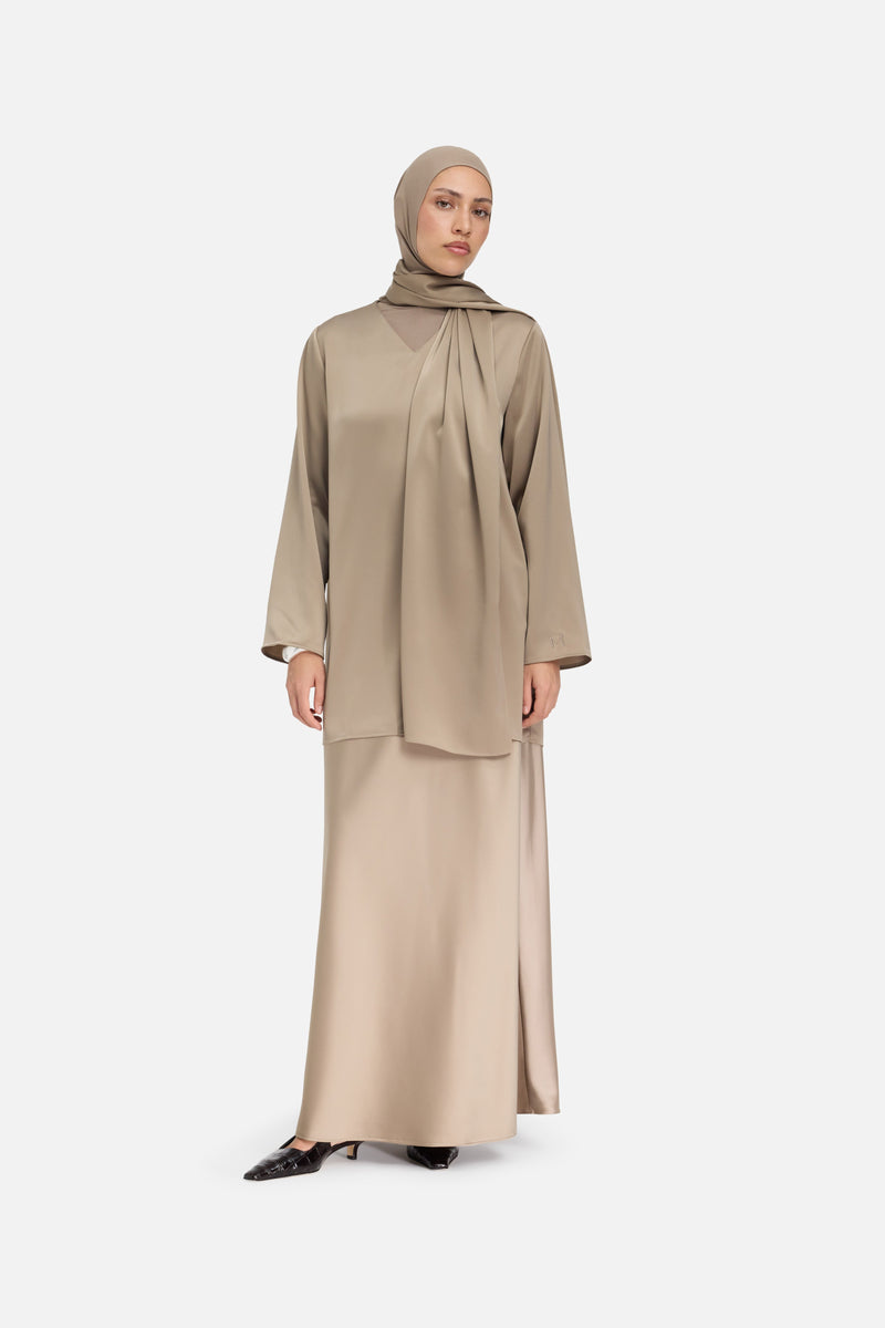 Satin Jupe | Kaki