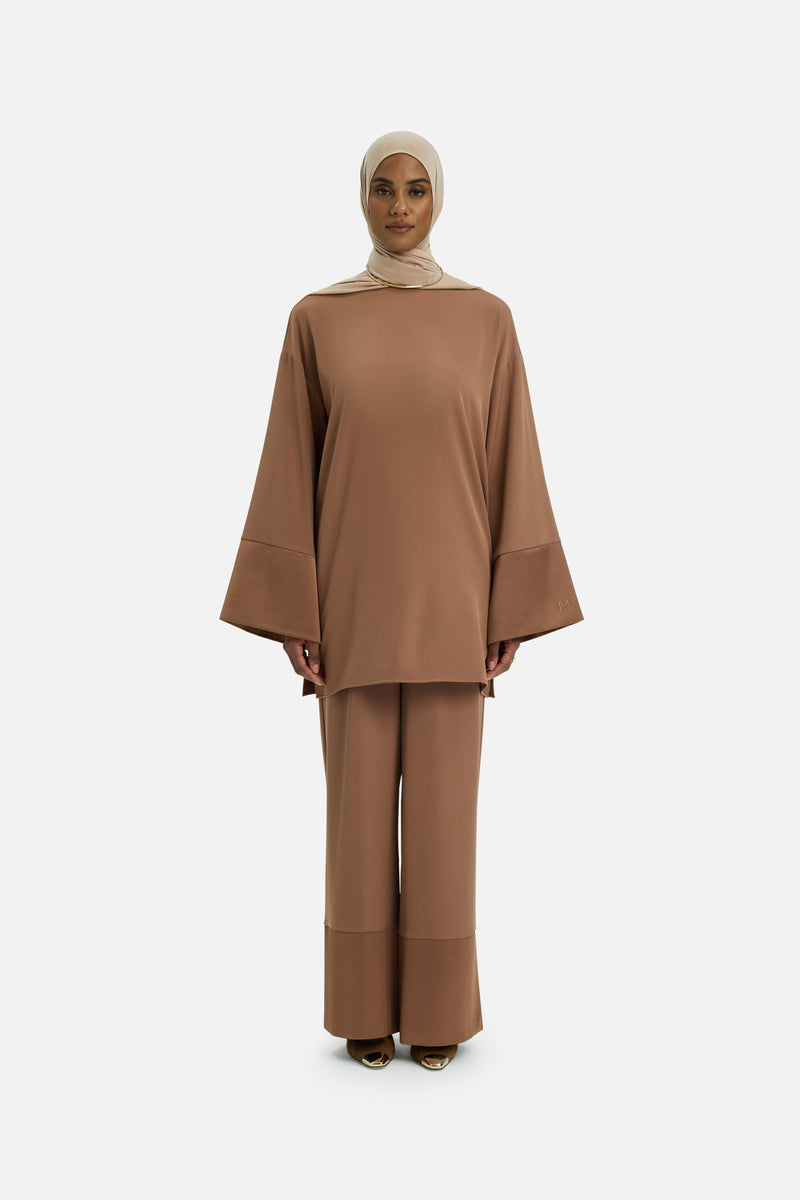 Satin Trim Trouser | Bordeaux doux
