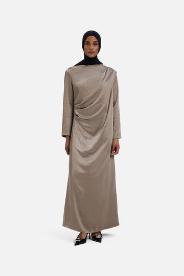 Shoulder Drape Robe | Milky Cacao