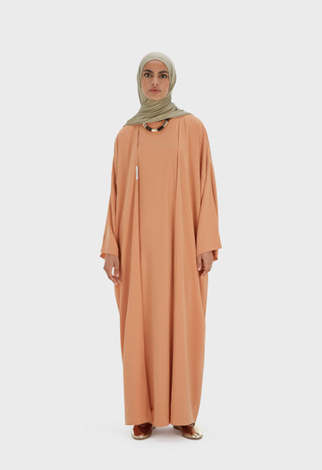 Sleeveless Woven Robe Regular | Pastel Orange