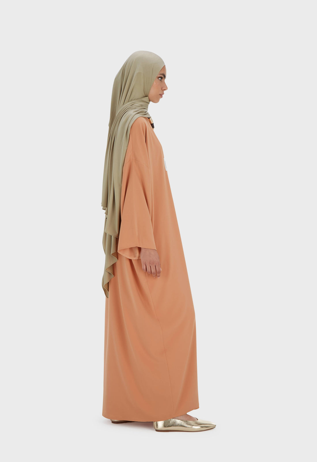 Sleeveless Woven Robe Regular | Pastel Orange