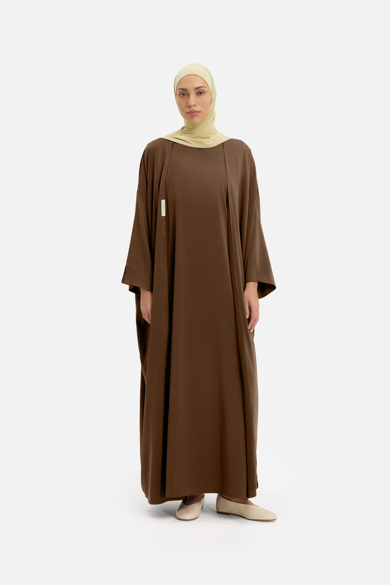 Sleeveless Woven Robe Regular | Terre foncée