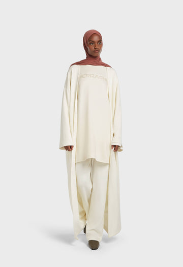 Soft Rayon Abaya | Blanc cassé