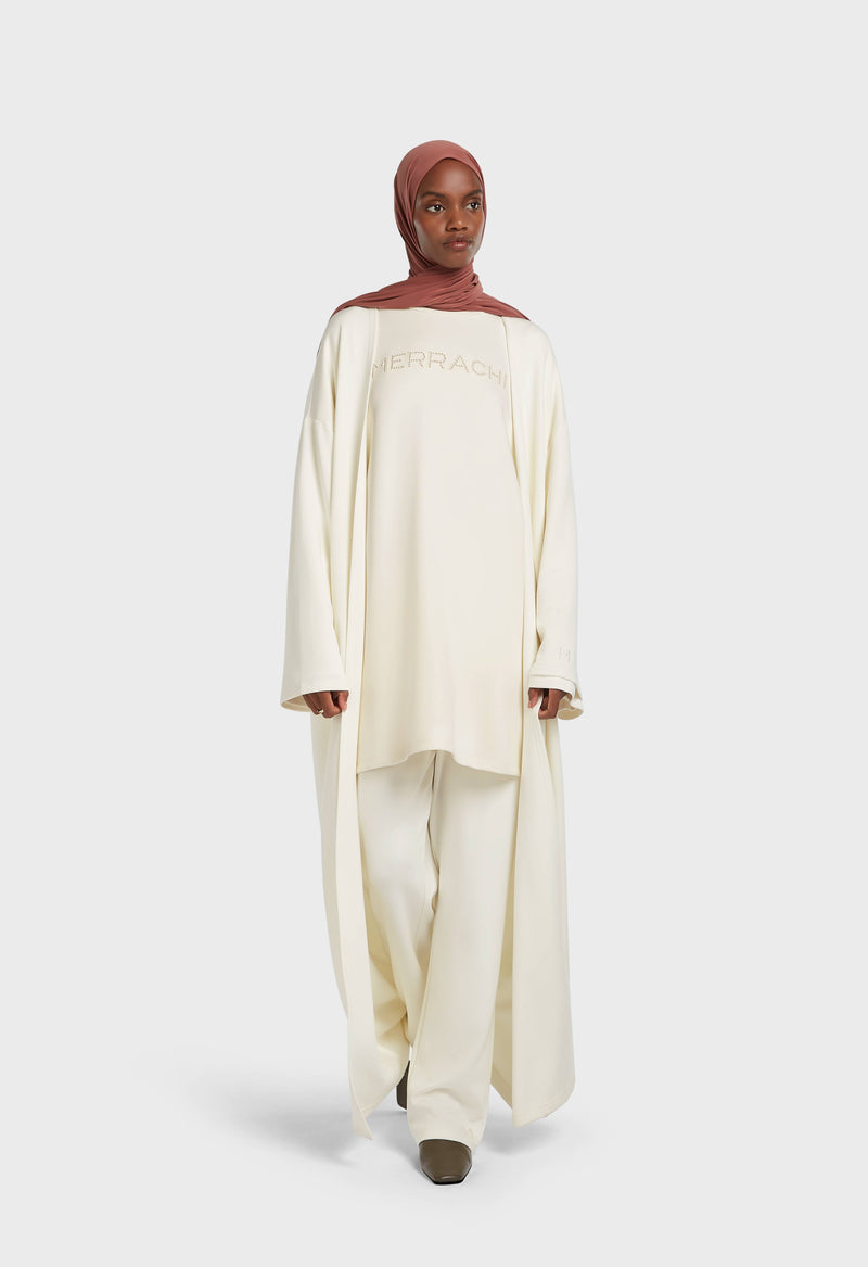 Soft Rayon Abaya | Blanc cassé