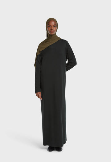Soft Rayon V-Neck Robe | Noir
