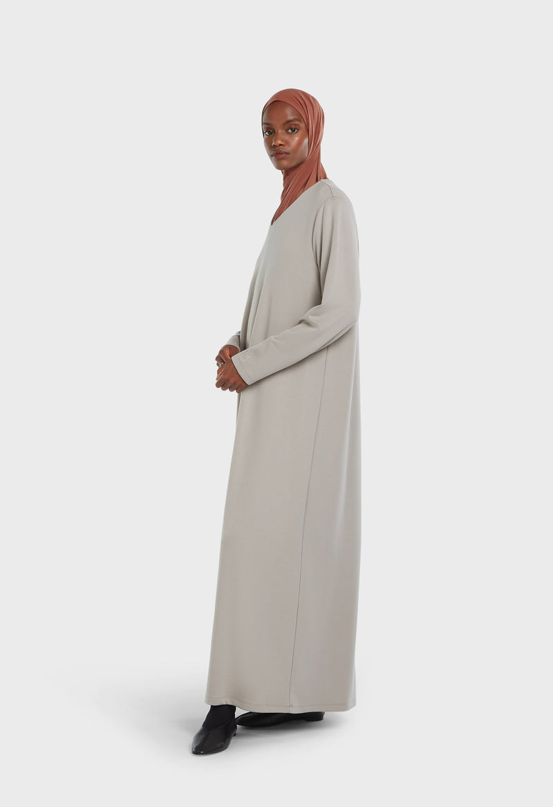 Soft Rayon V-Neck Robe | Galet