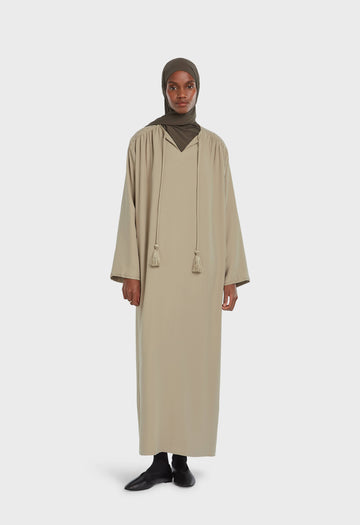 Soft Woven Tailored Robe | Moka