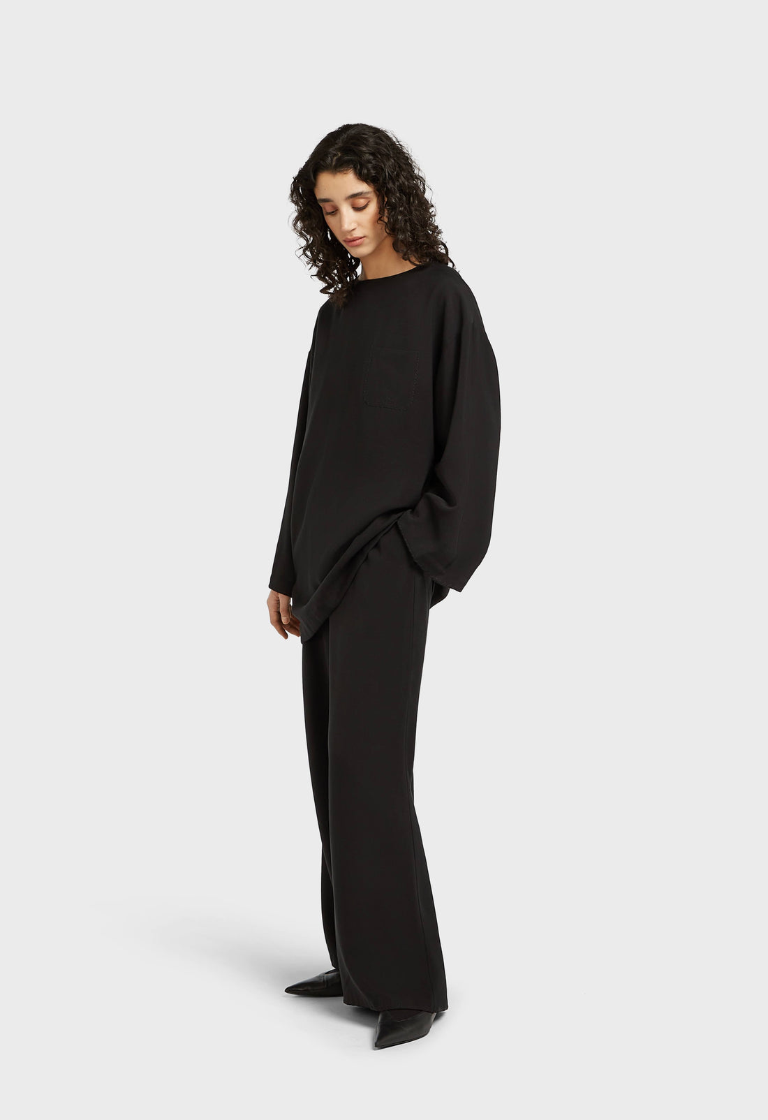 Soft Woven Tailored Pantalon | Noir