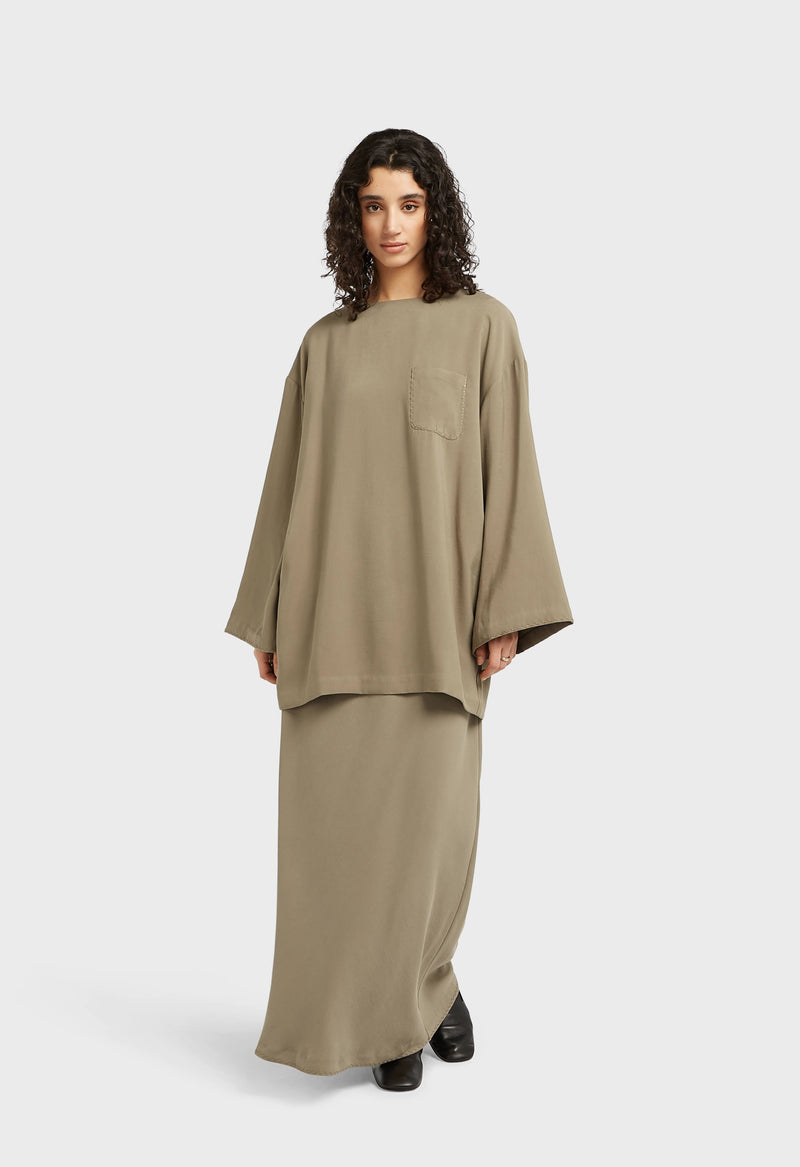 Soft Woven Tailored Jupe | Brun désert