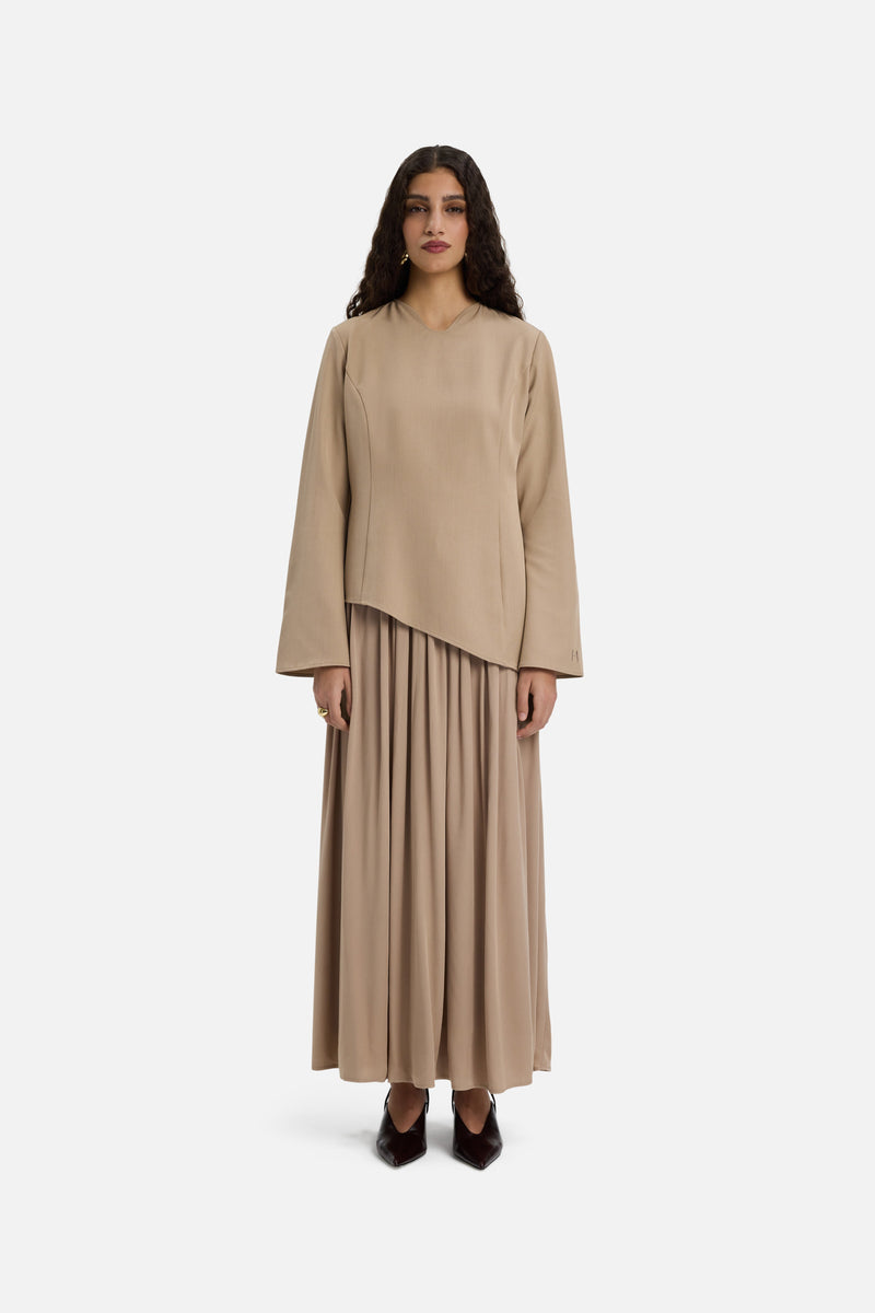 Soft Curved Tailored Robe | Moka